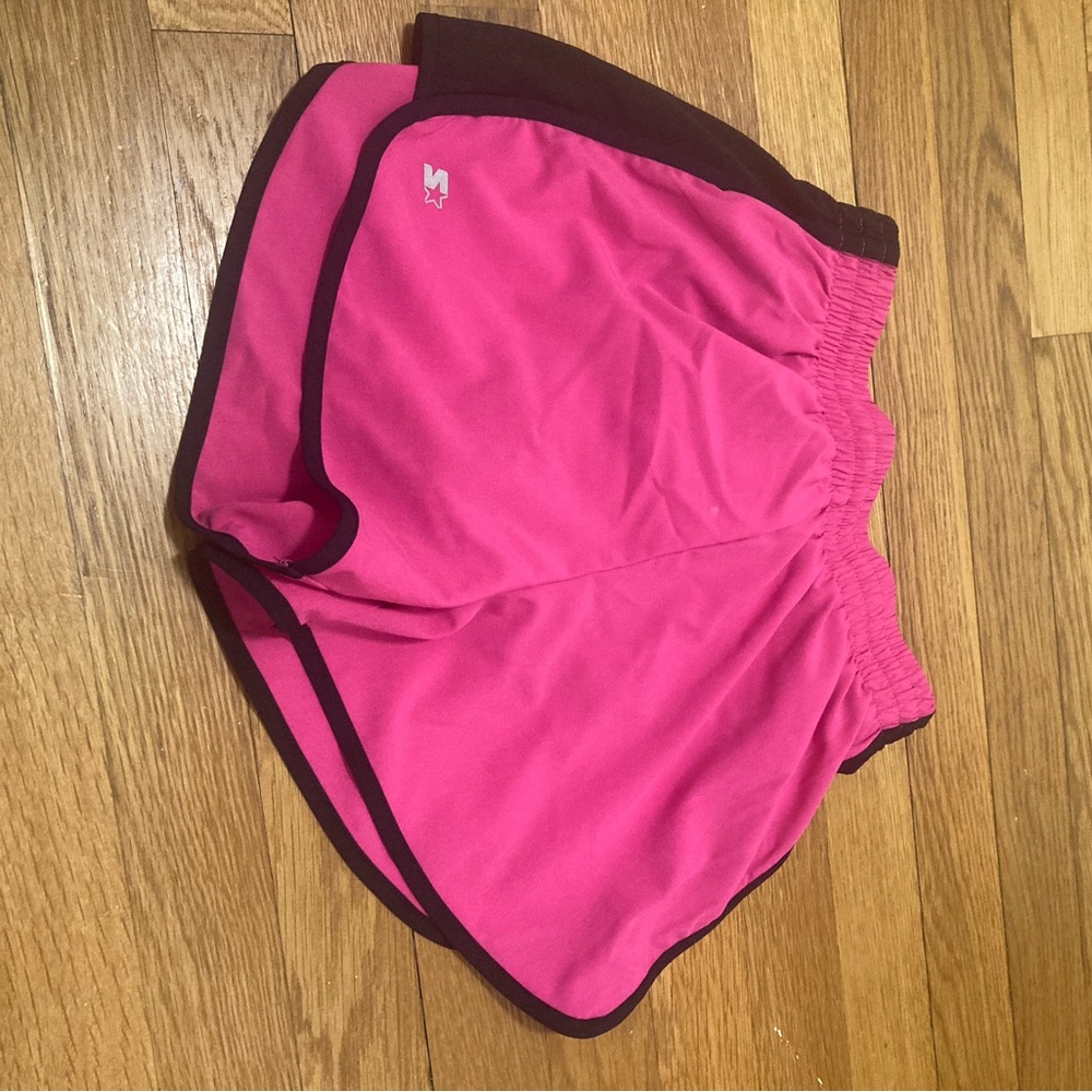 pink running shorts